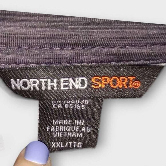 North End Sport Mens‎ Sz XXL Bonded Fleece Jacket Gray Black Sports Activewear - Picture 11 of 11
